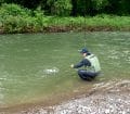 Stéphane en stage de pêche aux appâts naturels en dérive